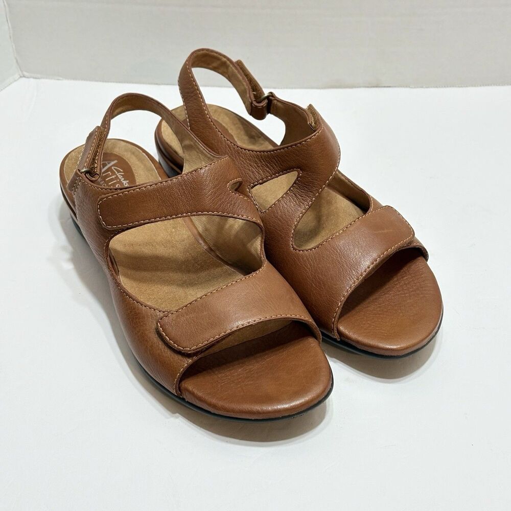 Clark’s Artisan Collection Brown Leather Slingback Sandals Women’s 8.5N